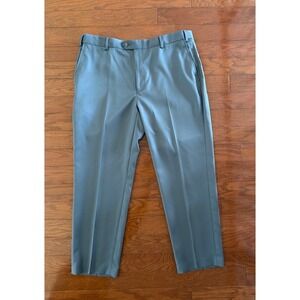 Jos A Bank Traveler Pants Mens 38x32 Gray Tailored Fit Office Wear, Dress Pants